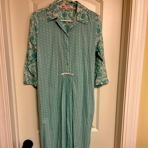 Ro’s Garden casual 3/4 sleeve teal maxi dress in Small.